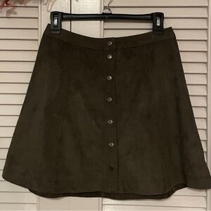 Abercrombie & Fitch Green A-Line Mini Skirt Casual